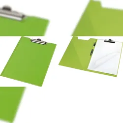 Klemmbrettmappe A4 PVC-Folie leinengeprägt farbig pastellgrün