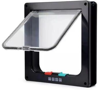 Uplift Picks Weatherproof Four Way Locking Cat Door For Interior Cabinet And Garage Access black s