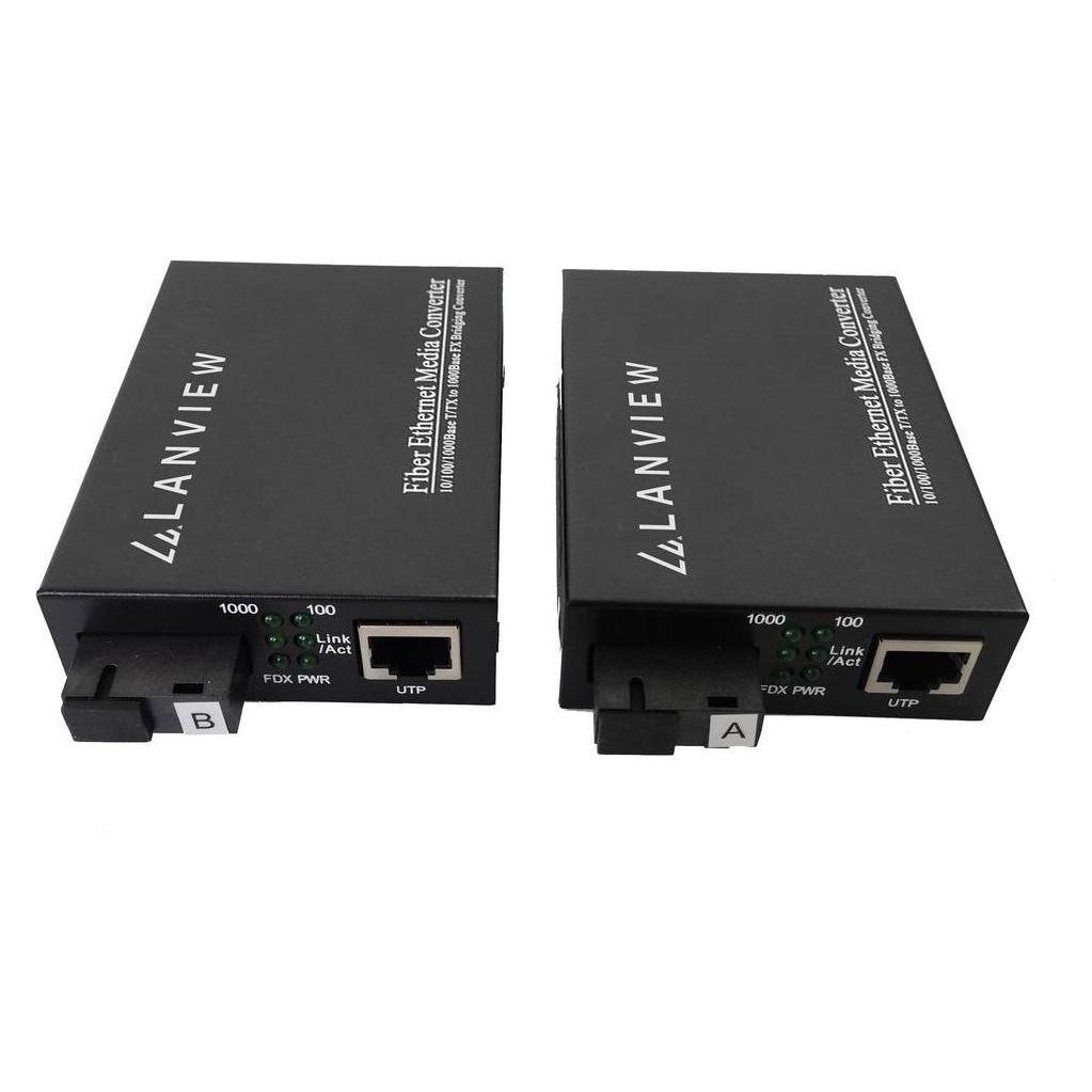 Lanview Pair of 10/100/1000Base-T (LVN-MED-SC-1000BASE-X-2)