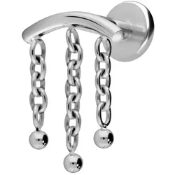 Titan Labret mit Innengewinde BOGEN + 3 KETTEN