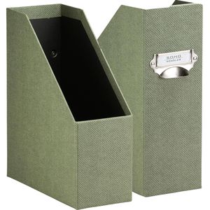 Rössler-Papier Stehsammler 1318452671, S.O.H.O., A4, Pappe, extra breit, sage, 2 Stück