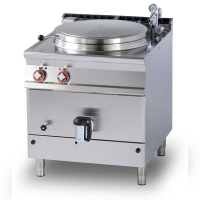 Elektrische Schmorpfanne indirekten Autoklav mit Edelstahltank 100 lt. Struktur aus rostfreiem Stahl. Abmessungen 80x90 h90 cm. Modell PIA100A-98ET