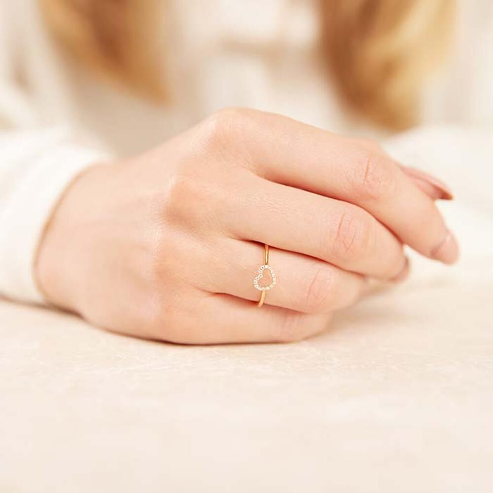 Brilladia Diamantring Herz 0,07 ct 750er Gelbgold