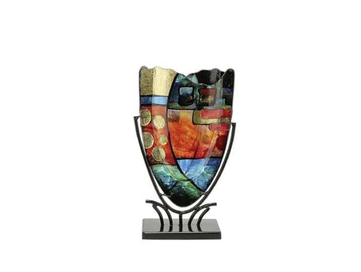 GILDE GLAS art Vase Design - Objet de décoration fabriqué à la Main en Verre - Hauteur : 47\,5 cm