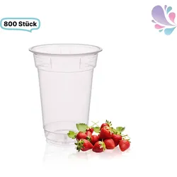 Smoothie Cups, klare Becher 300ml - 800 Stück, transparentes recyceltes PET