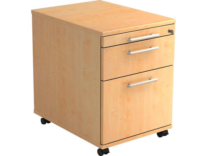 Venda Rollcontainer, Ahornfarben, 3 Schublade(n) Schubladen, 42.8x59x58 cm, Fsc, DIN EN ISO 14001, Beimöbel erhältlich, Büromöbel, Schreibtischcontainer, Rollcontainer