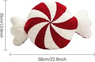 Inspired Finds Candy Cane Christmas Throw Pillow Soft Plush Holiday Sofa Cushion Decorative Ornament candy