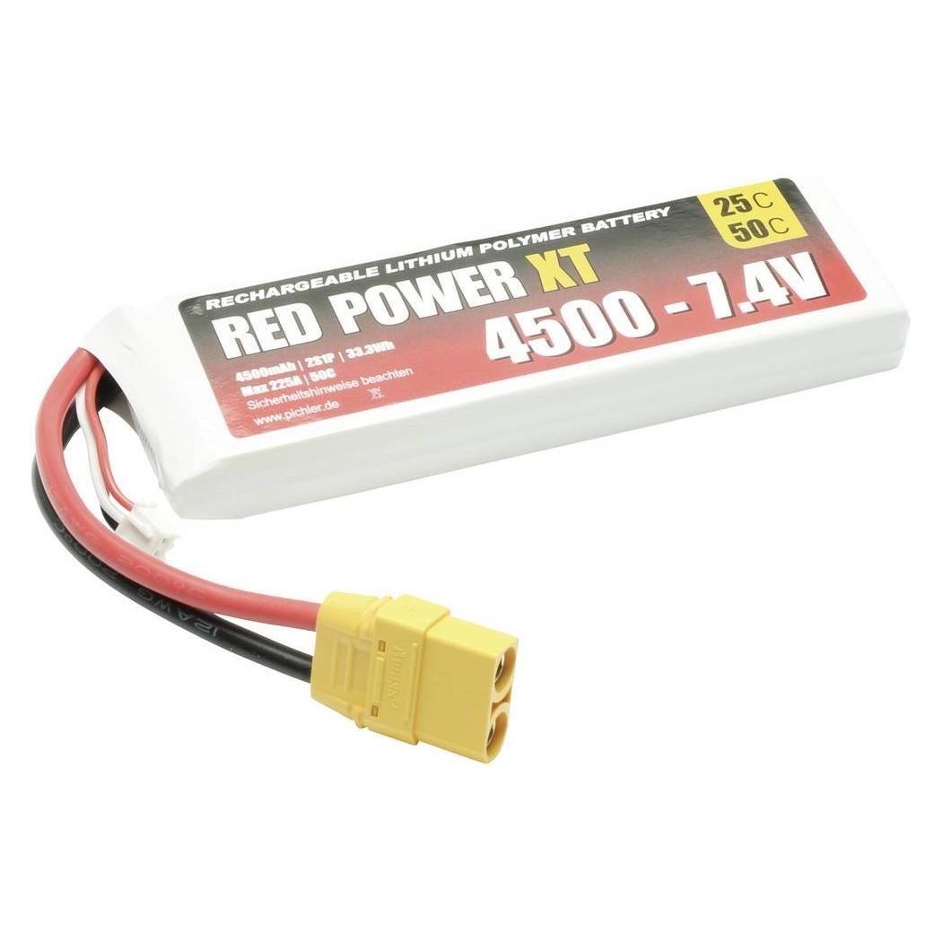 Red Power Modellbau-Akkupack LiPo 7.4 V 4500 mAh 25 C Softcase XT90 (4500 mAh, 7.40 V) (15432)
