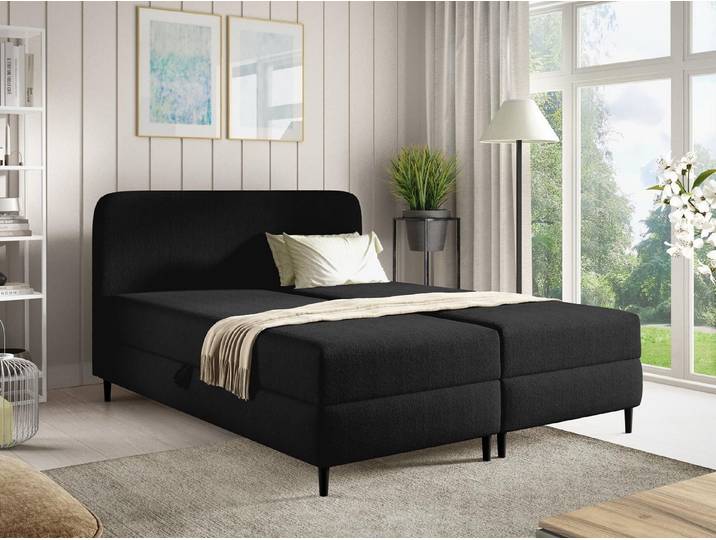 Compleo Boxspringbett auf Füßen, 7-Zonen Bonell-Matratze, Modern Schlafzimmer (klassisches Design)
