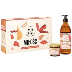 Mydlarnia Cztery Szpaki, Beauty Geschenkset, SET Miłość mydło w płynie 500ml + świeca do masażu 120ml (Körperpflegeset)