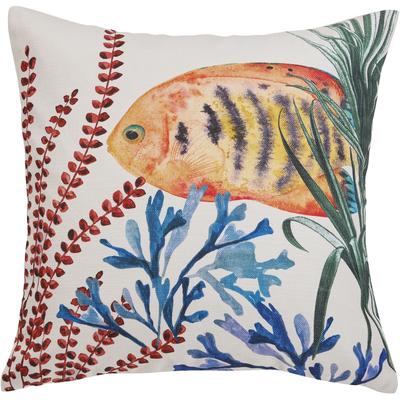 Dekokissen DONE. "Orange Fish", bunt (mehrfarbig), B:45cm L:45cm, Polyester, Dekokissen_Sitzkissen_Kissenhüllen, Vorderseitig bedruckte Kissenhülle in auffälligen Farben