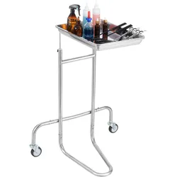 VEVOR Laborwagen aus Edelstahl, Laborwagen mit Einzelablage, mobiler medizinischer Wagen mit 2 leisen Rädern, Laborrollwagen für Labor, Klinik, Krankenhaus, Salon