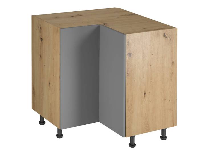 Eckunterschrank D90N – Velora – Beige – Push-to-Open Mechanismus