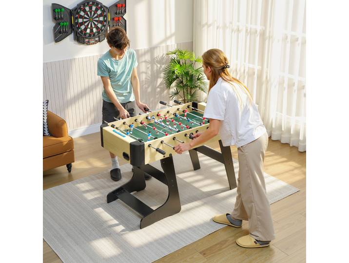 SPORTNOW Baby-Foot Pliable Bois Vert avec Poignées Antidérapantes