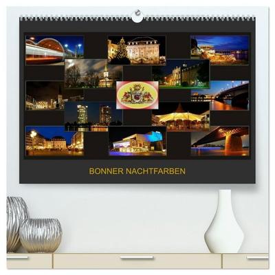 BONNER NACHTFARBEN (hochwertiger Premium Wandkalender 2027 DIN A2 quer), Kunstdruck in Hochglanz