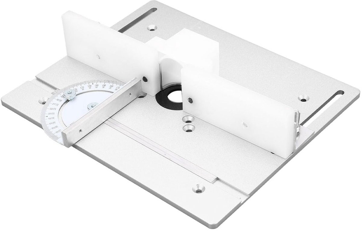 LTPRTZ Router Tafel Inlegplaat van Aluminium Legering in Zilver, 26 x 22 cm