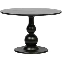 Esstisch Blanco aus Mangoholz, rundes Design im modernen Stil, schwarz, 120 cm Durchmesser