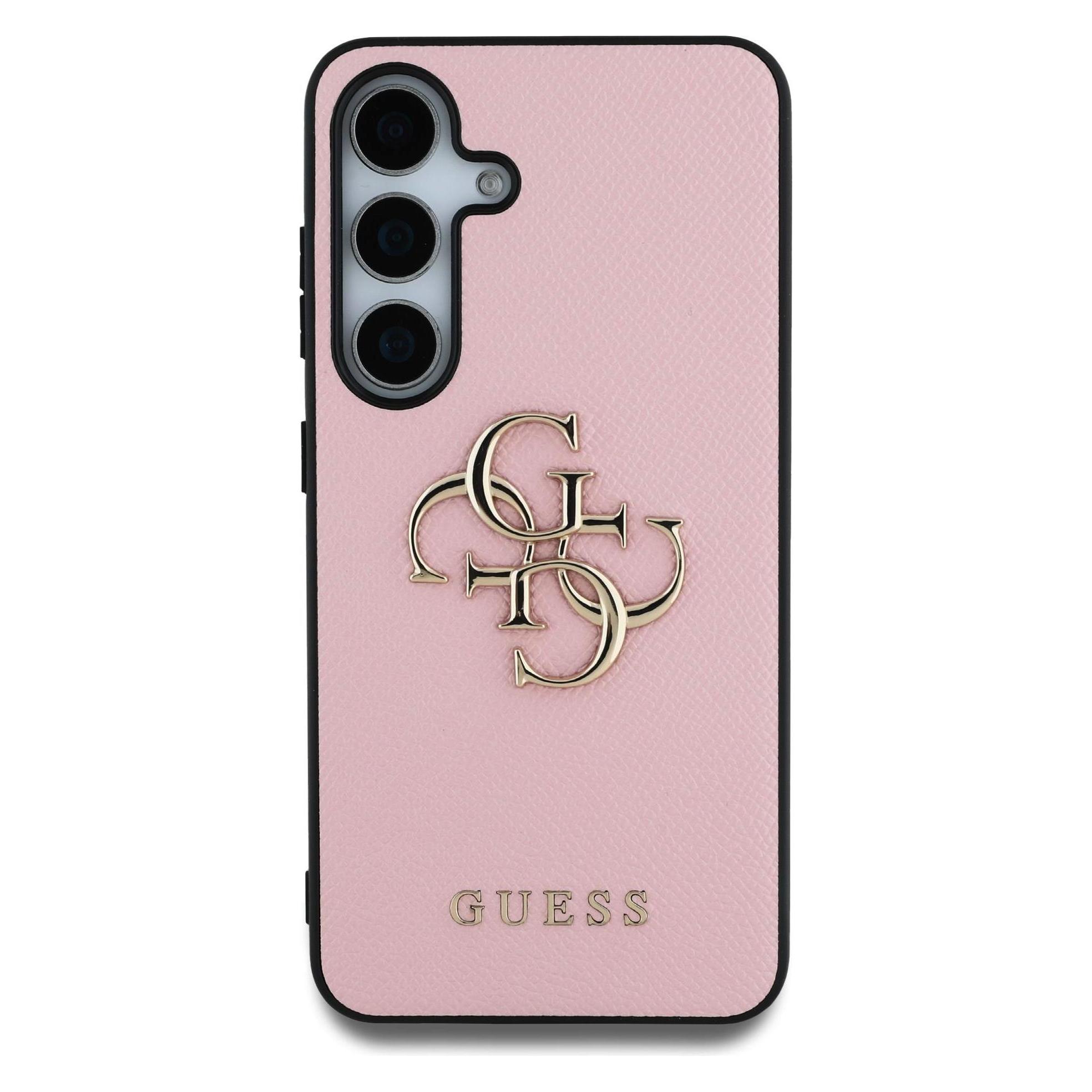 Guess Etui Grained Big 4G Logo Small Classic Logo do Samsung Galaxy S25 róÅ¼owy (Samsung Galaxy S25) (GUE004277-0)