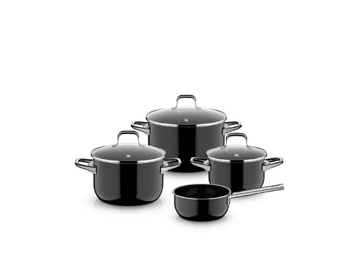 WMF Topf-Set Fusiontec Essential Pro, Glas, Edelstahl (Set, 7-tlg), kratzfeste Oberfläche, wärmereduzierende Hohlgriffe, Made in Germany