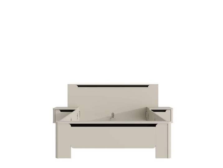 Lit 140x190 cm chevets VICTOR suspendus couleur sable