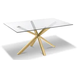 BOOOM Esstisch Star 160 x 90 cm Glas Gold