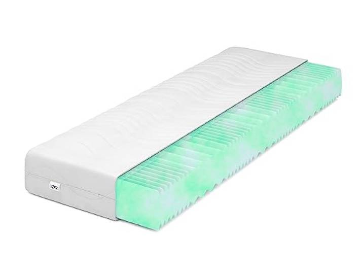 IZER Aqua Wave Kaltschaummatratze Härtegrad H3 140x190 16cm Orthopädische RG30 Matratze 7-Zonen Matratzenbezug mit Reißverschluss