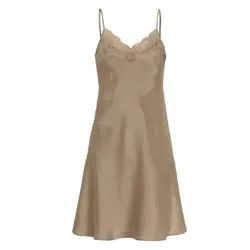 Damella Woven Silk Plain Lace Nightdress Nougat Seide Small Damen