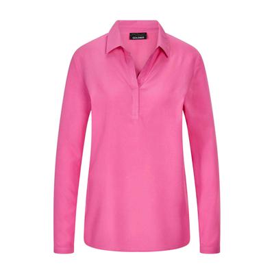 Klassische Bluse GOLDNER "Zeitlose Viskosebluse mit Hemdkragen", Damen, Gr. 44, pink, Obermaterial: 100% Viskose CV., Modisch, Blusen Bluse, Hemdkragen