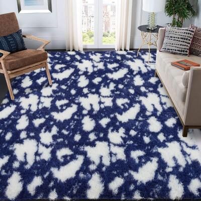 Garvee Cloud Pattern Fluffy Shag Area Rug