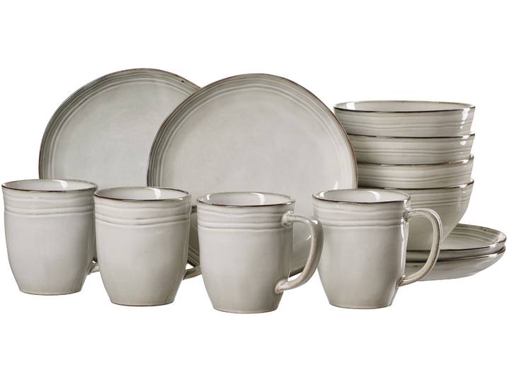 Frühstücks-Geschirrset RITZENHOFF & BREKER Kendra , braun, 12 Stk., Steingut, Geschirr-Sets, Frühstücks-Geschirrset, aus Steingut für 4 Personen