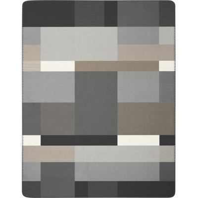 Wohndecke BIEDERLACK "Black Part", schwarz (grau), B:150cm L:200cm, Baumwolle, Polyacryl, Polyester, Wohndecken, Wohndecke, mit modernem Karo, mit Zierstich