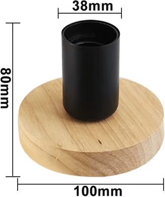 Inspire Curations Retro Vintage Wooden Table Lamp With E27 Base For Bedroom, Bedside & Desk black eu Plug Switch
