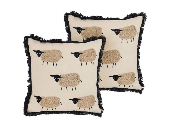 DEKOKISSEN 2er-Set Beige 45/45 cm Bannu