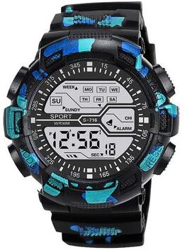 Modern Mode Marketplace Mens Waterproof LED Digital Sports Watch Large Face Military Style f