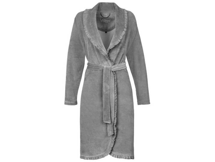 Vossen Bademantel Ariel M grau meliert 80 Prozent Baumwolle 20 Prozent Polyester M - Material: 80% BAUMWOLLE 20% POLYESTER