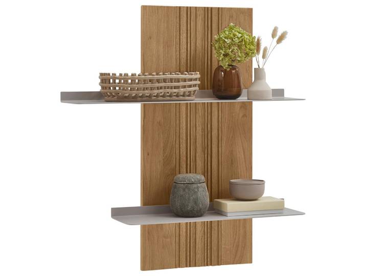 Valnatura Wandboard, Perlmutt, Wildeiche, Holz, Metall, Wildeiche, massiv, 70x77x20.8 cm, Goldenes M, Made in Germany, Küchen, Küchenmöbel, Küchenregale