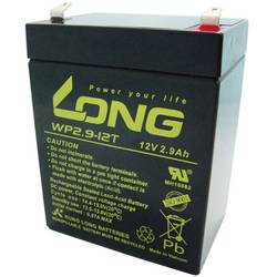Long WP2.9-12 WP2.9-12 Bleiakku 12 V 2.9 Ah Blei-Vlies (AGM) (B x H x T) 79 x 107 x 56 mm Flachstecker 4.8 mm Geringe Selbstentladung, Wartungsfrei