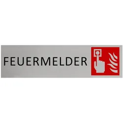 CombiCraft Aluminium Türschild Feuermelder 165x45mm mit 3M-Tape zur Befestigung, einfache Kennzeichnung von Räumen und Bereichen