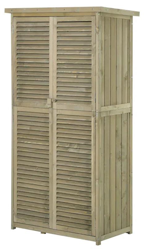 Gartenschuppen aus Holz für Werkzeuge | Farbe: Grau | Abmessungen: 46,5 x 87 x 160 cm
