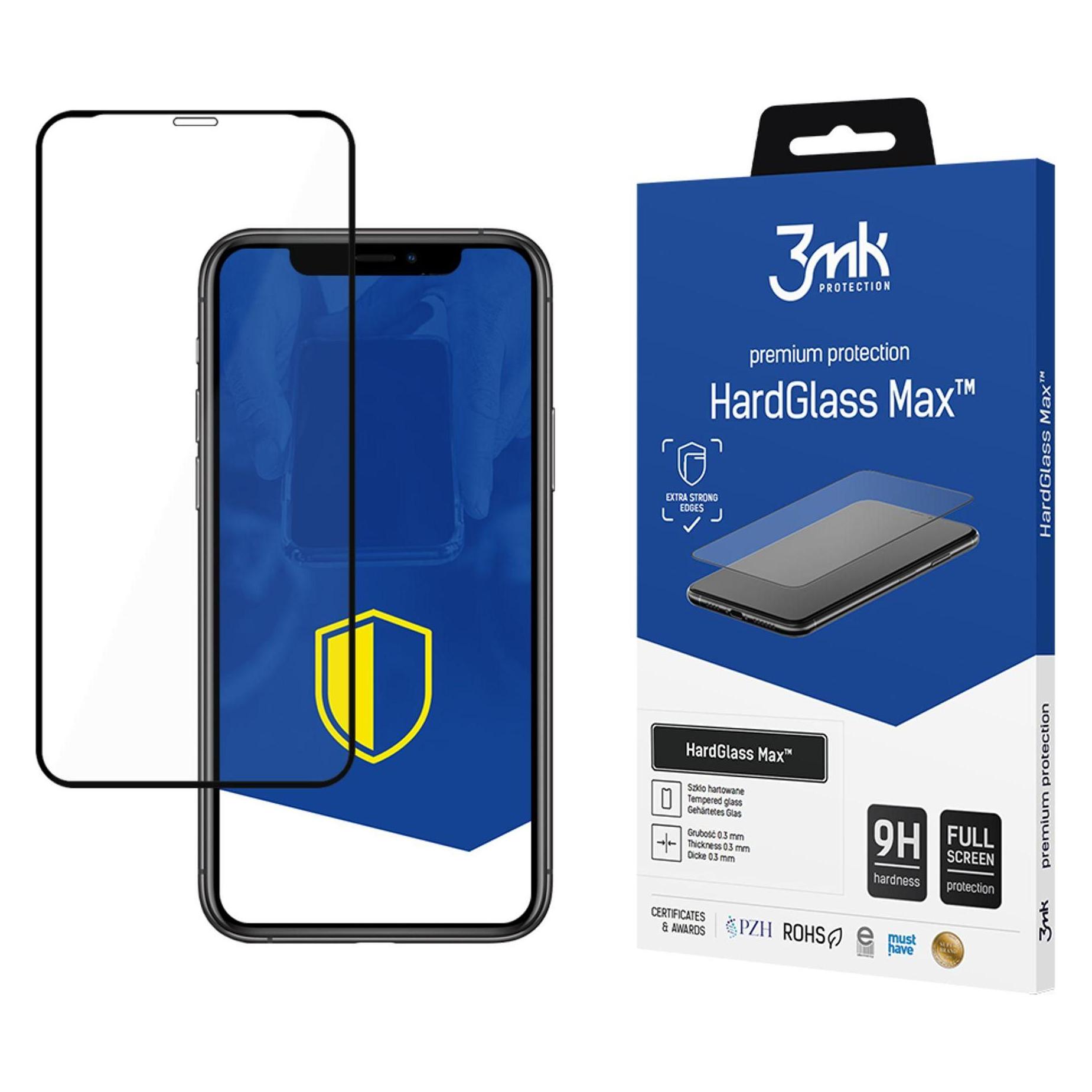 3MK iPhone Xr/11 Black - HardGlass Max (Apple iPhone 11) (3mk HardGlass Max Black(34)-0)