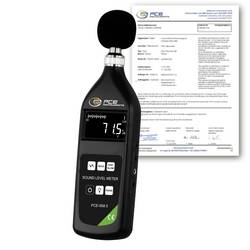 PCE Instruments Schallpegel-Messgerät kalibriert (ISO) Datenlogger PCE-ISM 5-ICA 20 - 90 dB 20 Hz - 8000 Hz RS-232
