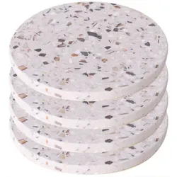Lot de 4 Dessous de Glas - Helios blanc - Malakio