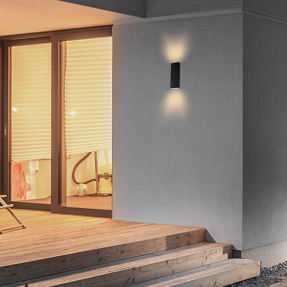 V-Tac V‑tac Applique Led 8w Doppio Fascio 4000k Lampada Da Muro– Corpo Nero, Ip65 – 23760