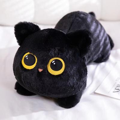 Inspired Finds 20in Black Cat Plush Pillow Cute Stuffed Animal Cushion For Kids And Cat Lovers black