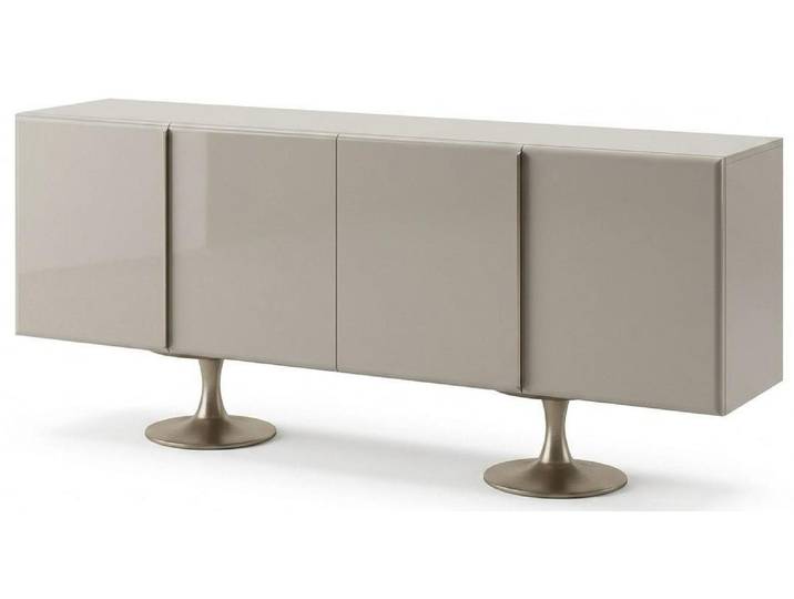 Xlmoebel Sideboard Moderner Sideboard Weiß Holz Metall Großer Kommode Schrank (1-tlg)