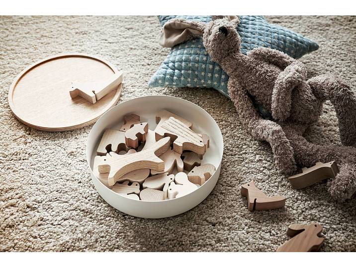 Boîte de rangement ronde 6cm Blanc/Blanc