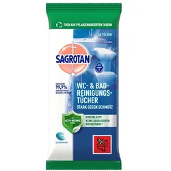 Sagrotan WC und Bad 60 Stück antibakterielle Feuchttücher antibakterielle Reinigungstücher Ozeanfrische