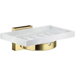 Smedbo House Seifenschalenhalter mit Schale, Accessoires, RV342P, messing polliert/porzellan