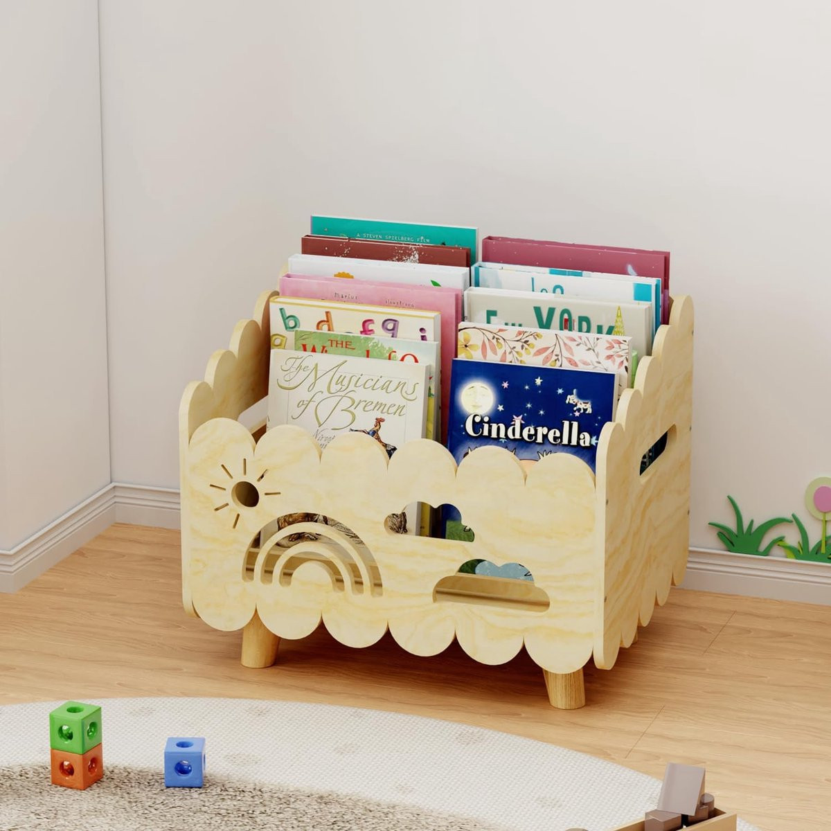 Montessori boekenkast en speelgoedorganizer voor de kinderkamer
