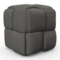 Hocker Ella Dunkelgrau Bouclé